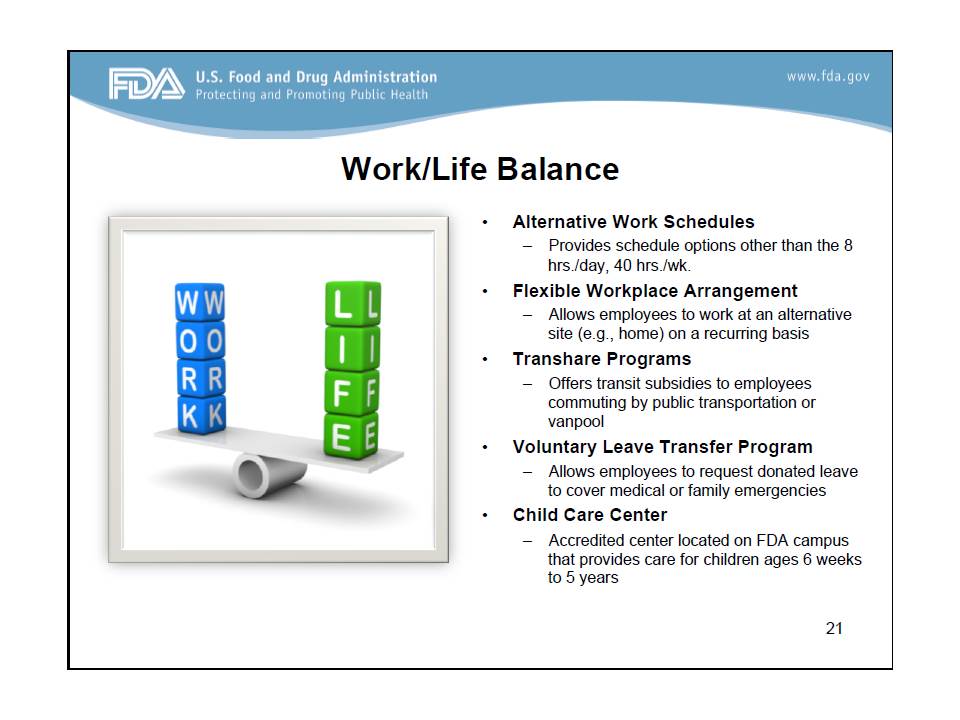 work_life balance FDA