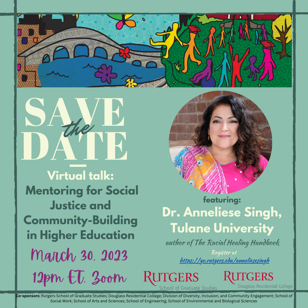 Save the date flyer with photo of Anneliese and event date and time information.
